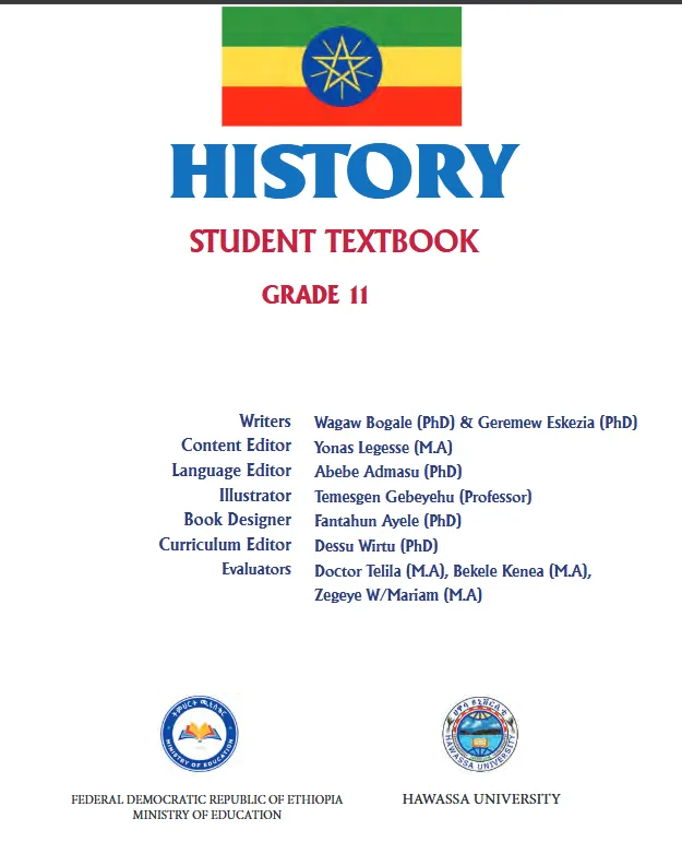Download Ethiopian new Curriculum grade 11 history Student Textbook PDF
